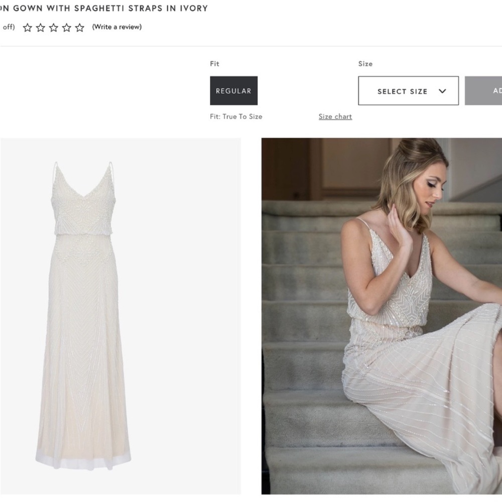Elegant Ivory Gown with Spaghetti Straps